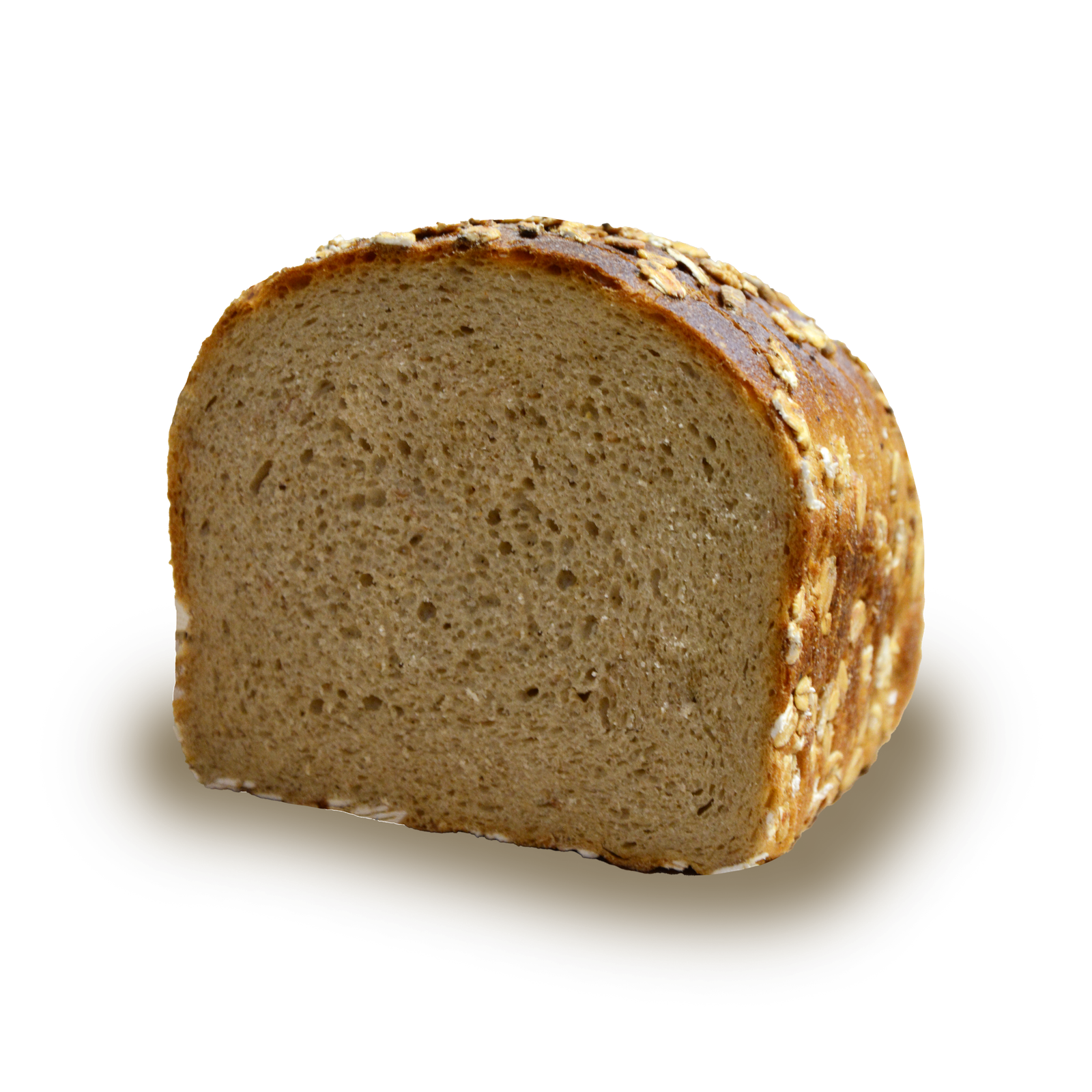 CHLEB NA MAŚLANCE – Pszenno-żytni zdobiony płatkami owsianymi. krojony, 450g, produkowany: pn, śr, pt.
