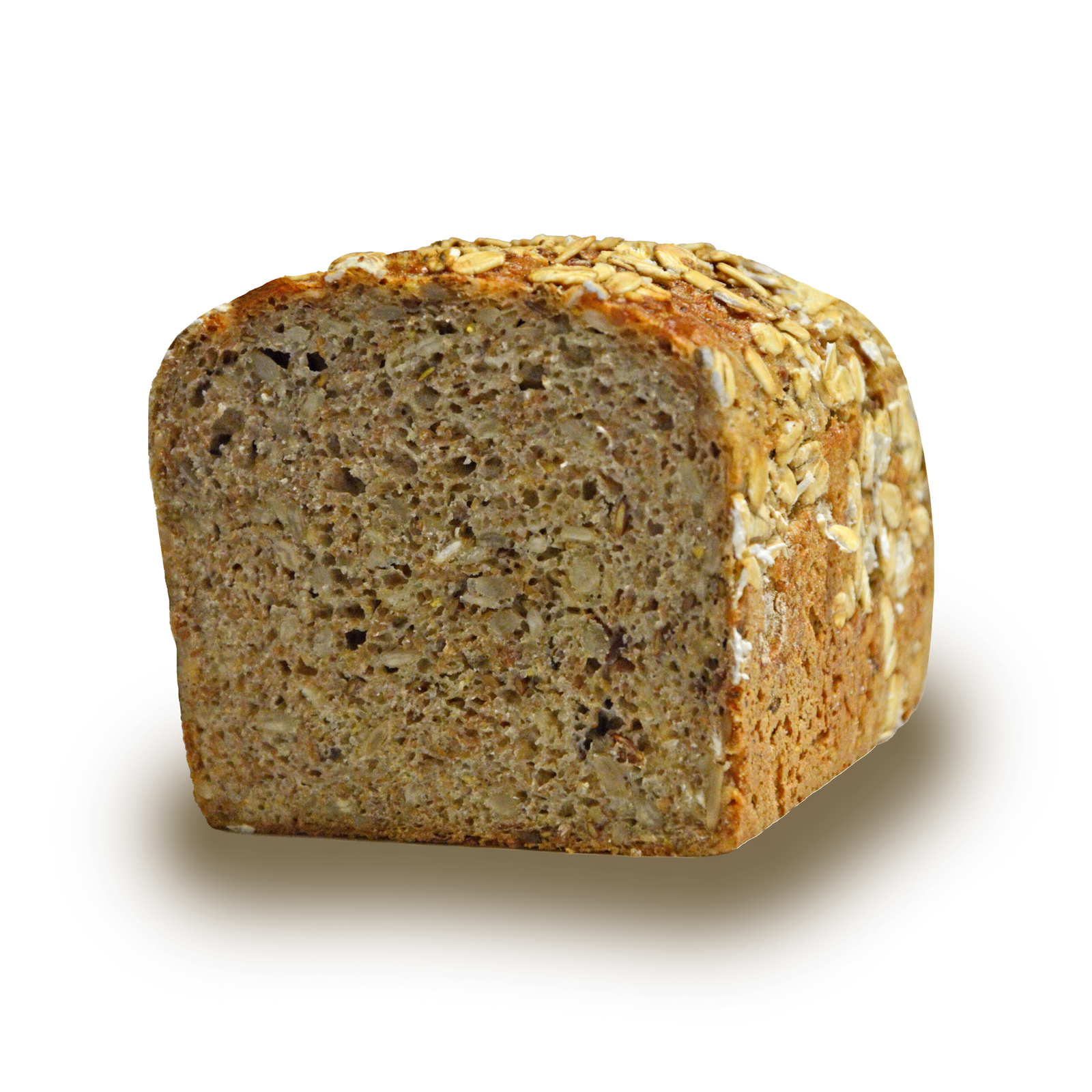CHLEB RAZOWY WIELOZIARNISTY – Żytnio-pszenny na naturalnym zakwasie z płatkami owsianymi, ziarnami słonecznika i siemieniem lnianym. krojony, 500g, produkowany codziennie.